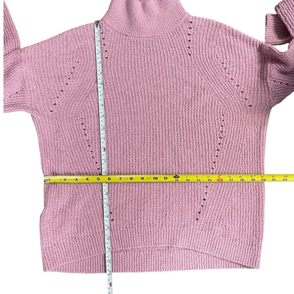 Ann Taylor Long Sleeve Turtleneck Wool blend Sweater, Medium. Light pink purple